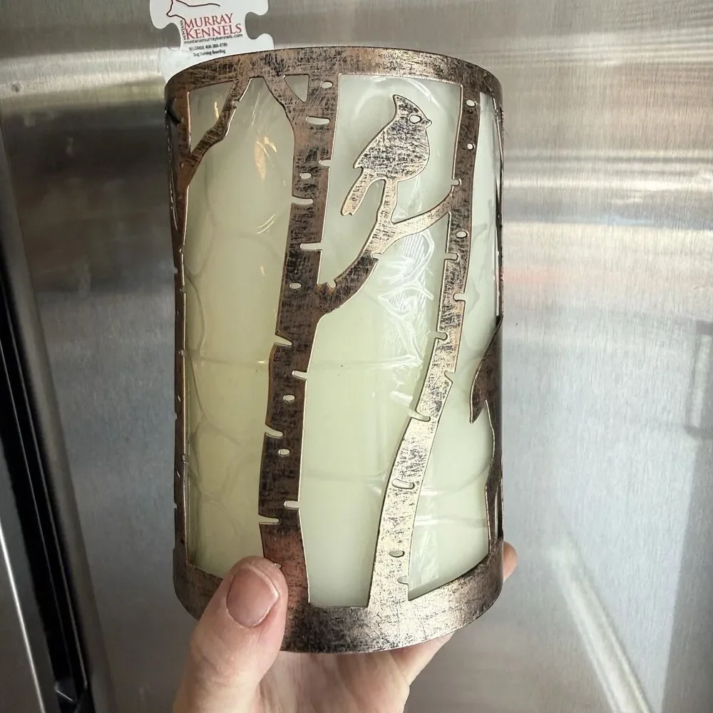 Rustic Deer/Woods Candle Sleeve Metal Holder for Battery Powered Pillar